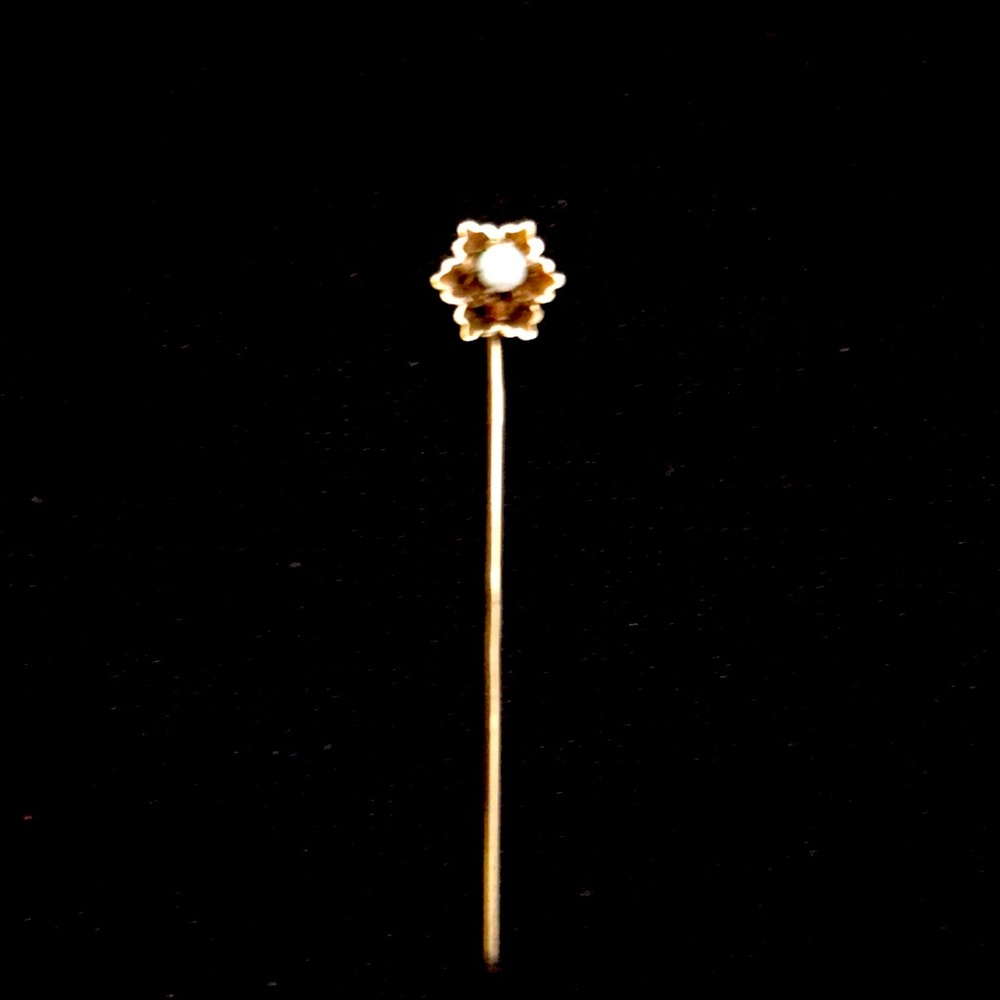 Victorian solid 10k yellow gold Opal  Cravat Ladies Stickpin